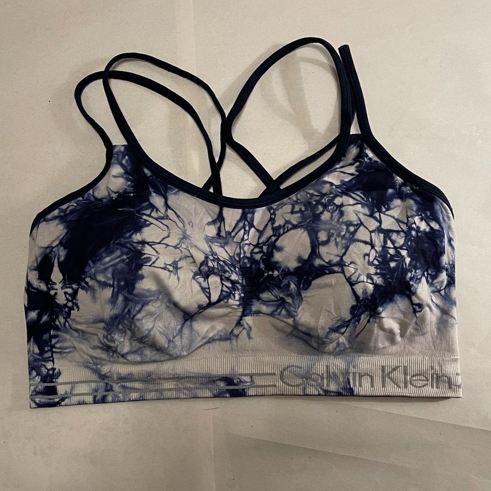 Calvin Klein Dark Blue tie dye sports Bra - Size L